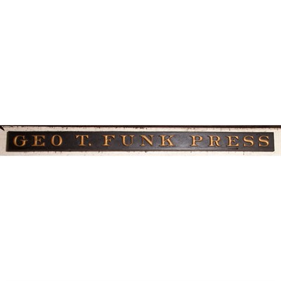 Lot 104 - George T. Funk Painted Wood Shop Sign Height...