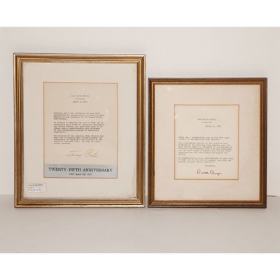 Lot 708 - [PRESIDENTS] Two framed letters from...