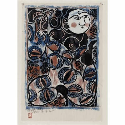 Lot 134 - Shiko Munakata (1903-1975) [WOMAN]...