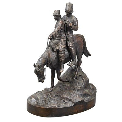 Lot 38 - After Albert Moritz Wolff Cossack and Child on...
