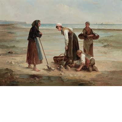 Lot 1 - Louis Laurent 19th Century The Clamdiggers...