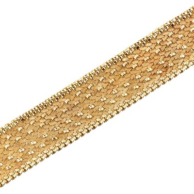 Lot 315 - Wide Woven Gold Bracelet