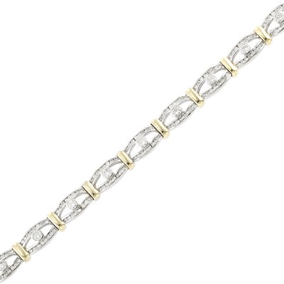 Lot 154 - White and Yellow Gold and Diamond Bracelet