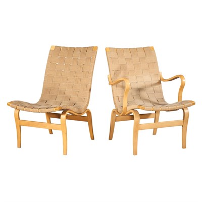 Lot 369 - Bruno Mathsson Swedish, 1907-1988 Pair of Eva...