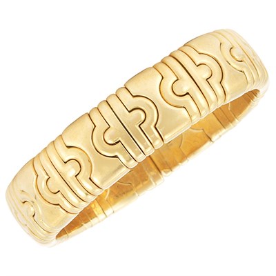 Lot 32 - Gold 'Parentesi' Bangle Bracelet, Bulgari