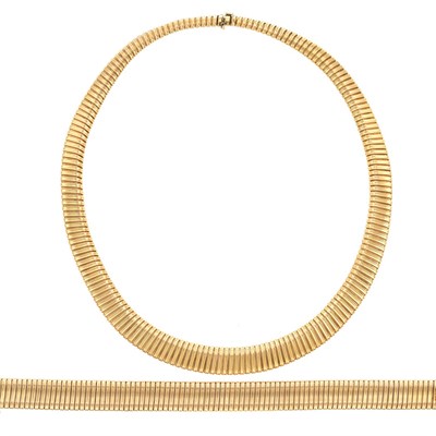 Lot 262 - Gold Snake Link Necklace and Bracelet
