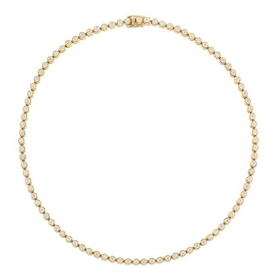 Lot 626 - Two-Color Gold and Diamond Necklace