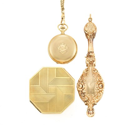 Lot 76 - Group of Period Low Karat Gold and Gold Items