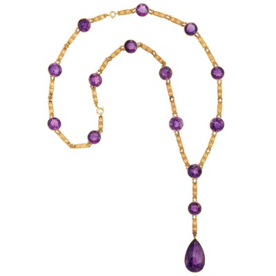 Lot 282 - Arts and Crafts Gold and Amethyst Sautoir