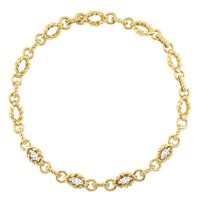 Lot 19 - Gold and Diamond Link Necklace