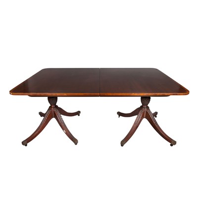 Lot 380 - George III Style Walnut Banded Mahogany Double...