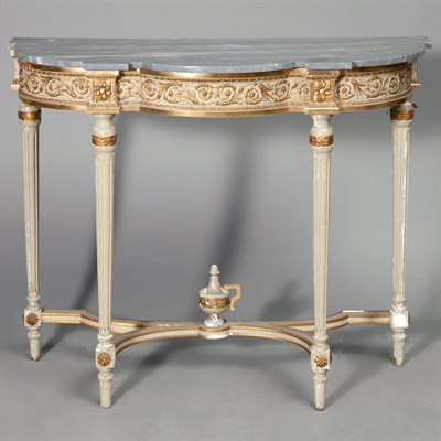 Lot 397 - Louis XVI Style Parcel Gilt and Painted...