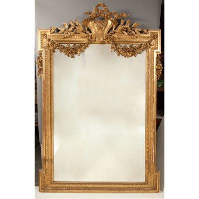 Lot 487 - Louis XVI Style Gilt-Wood Overmantel Mirror...