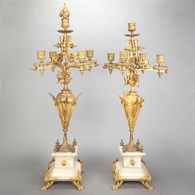 Lot 151 - Companion Pair of Empire Style Gilt-Metal and...