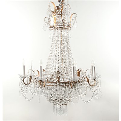 Lot 348 - Louis XVI Style Gilt-Metal and Molded Glass...