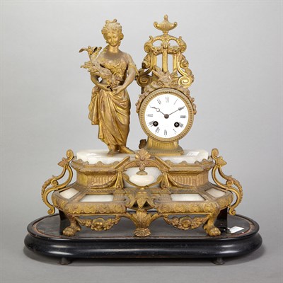 Lot 309 - Napoleon III Gilt-Metal and White Onyx Figural...