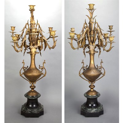 Lot 195 - Companion Pair of Empire Style Gilt-Metal and...