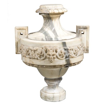 Lot 154 - Neoclassical Style Carved Marble Urn In gray...