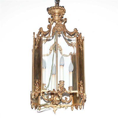 Lot 350 - Louis XVI Style Gilt-Metal Four-Light Hall...