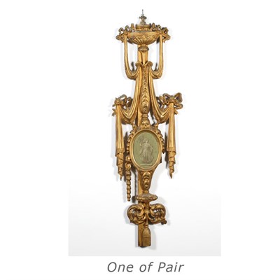 Lot 155 - Pair of Neoclassical Style Gold Painted Wood...