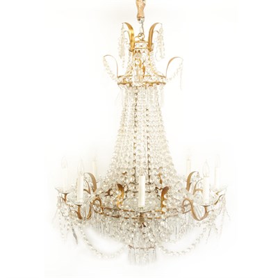 Lot 349 - Louis XVI Style Gilt-Metal and Beaded Glass...