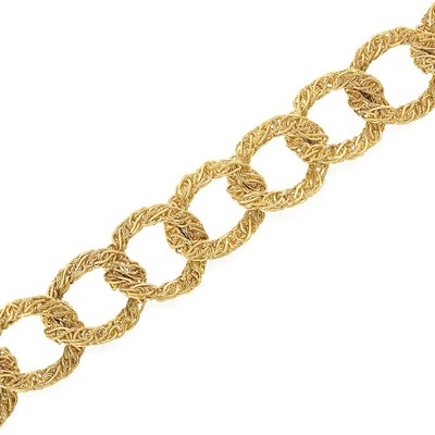 Lot 336 - Braided Gold Link Bracelet, France