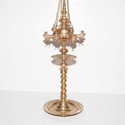 Lot 382 - Spanish Baroque Style Brass Candlestick Lamp...