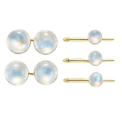 Lot 743 - Gold and Moonstone Dress Set, Tiffany & Co.