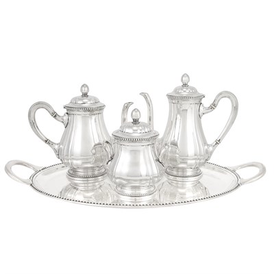 Lot 277 - French Silver Coffee and Tea Breakfast Service...
