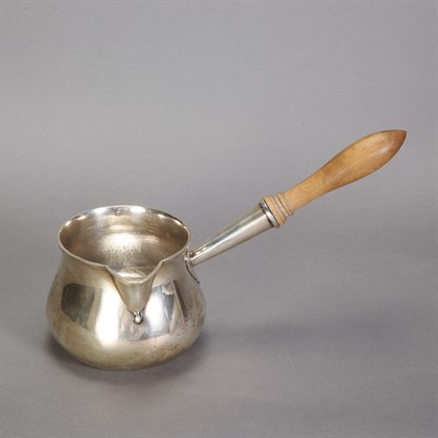 Lot 357 - English Silver Warming Pot Maker's mark WJ in...