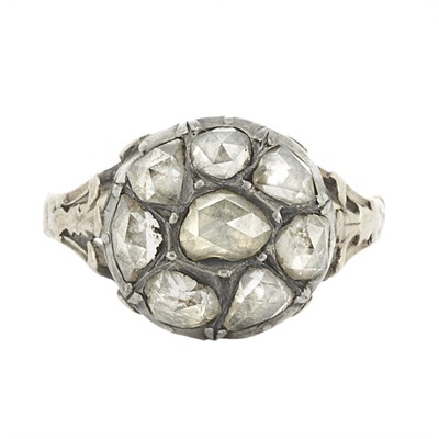 Lot 213 - Antique Silver, Gold and Diamond Necklace and Ring