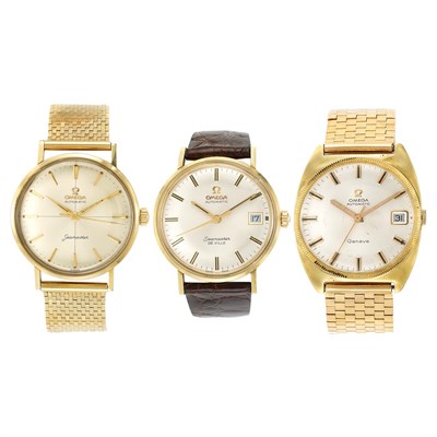 Lot 98 - Three Gentleman's Gold Wristwatches, Omega