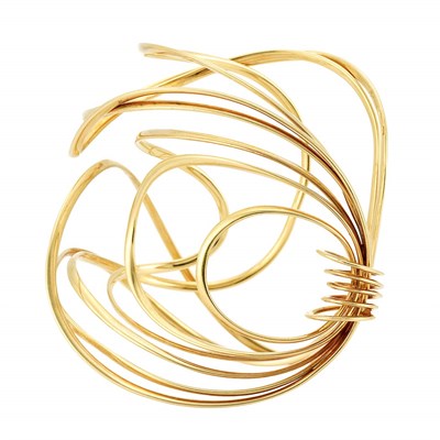 Lot 958 - Gold Wire Cuff Bangle Bracelet