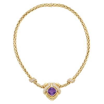 Lot 978 - Gold, Amethyst and Diamond Necklace, René Boivin, France