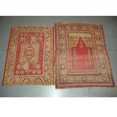 Lot 486 - Two Turkish Rugs A Sevas Prayer Ruger;...