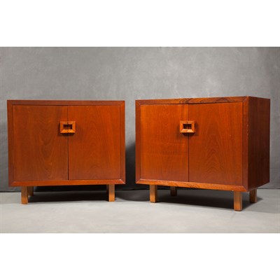 Lot 355 - 20th Century Design Pair of Side Cabinets, mid...