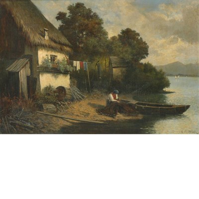 Lot 2 - Eugene C. Frank American, 1844-1914 Mending...