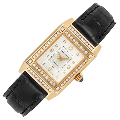 Lot 21 - Lady's Gold and Diamond 'Reverso' Wristwatch, Jaeger LeCoultre