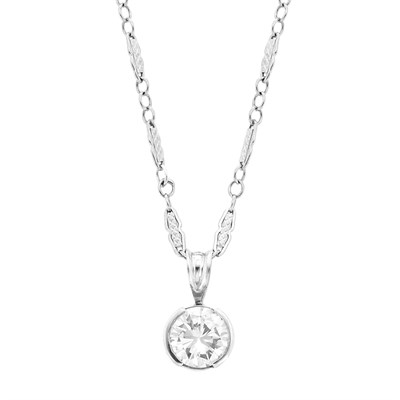 Lot 701 - White Gold and Diamond Pendant with Chain