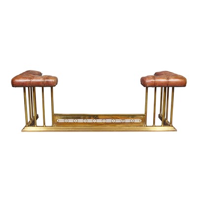 Lot 330 - Leather and Brass Club Fender Height 19 1/4...