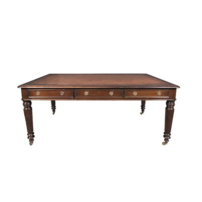 Lot 377 - William IV Leather Top Mahogany Partner's Desk...