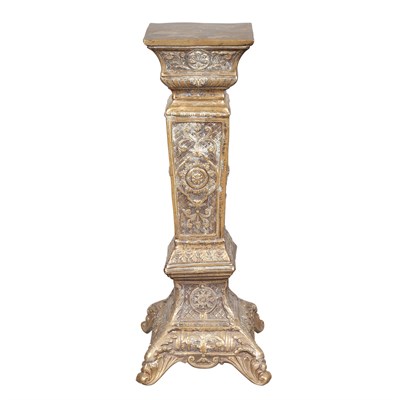Lot 398 - Louis XIV Style Brass Pedestal Height 34...