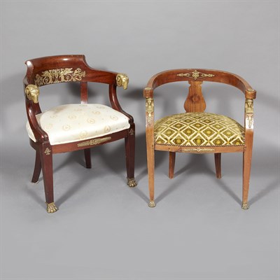 Lot 521 - Two Empire Style Gilt-Metal Mounted Mahogany...