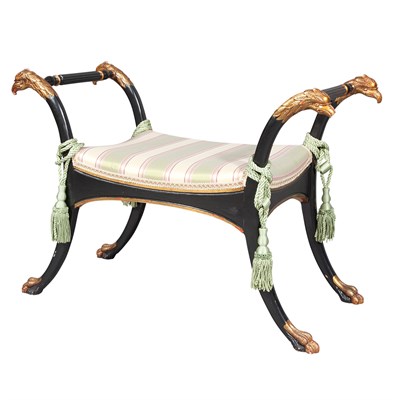 Lot 530 - Regency Style Parcel Gilt and Black Painted...