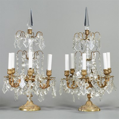 Lot 543 - Pair of Louis XV Style Gilt-Metal and Glass...
