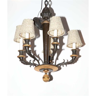 Lot 301 - French Gilt and Patinated-Bronze Five-Light...