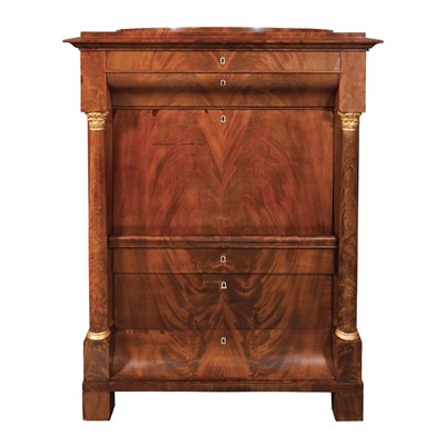 Lot 400 - Empire Parcel Gilt Mahogany Secretaire a...