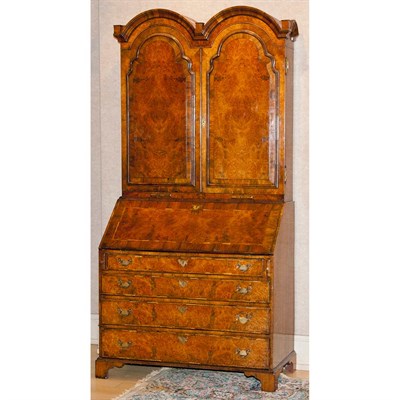 Lot 643 - George II Burl-Walnut Bureau Bookcase Height 7...