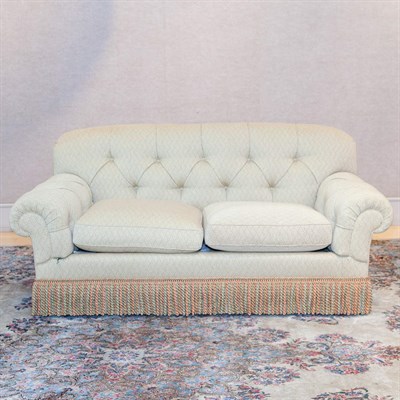 Lot 609 - Tufted Upholstered Loveseat Length 6 feet.