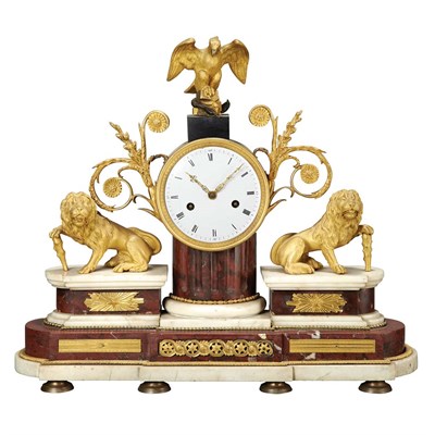 Lot 155 - Empire Style Gilt-Bronze and Marble Mantel...